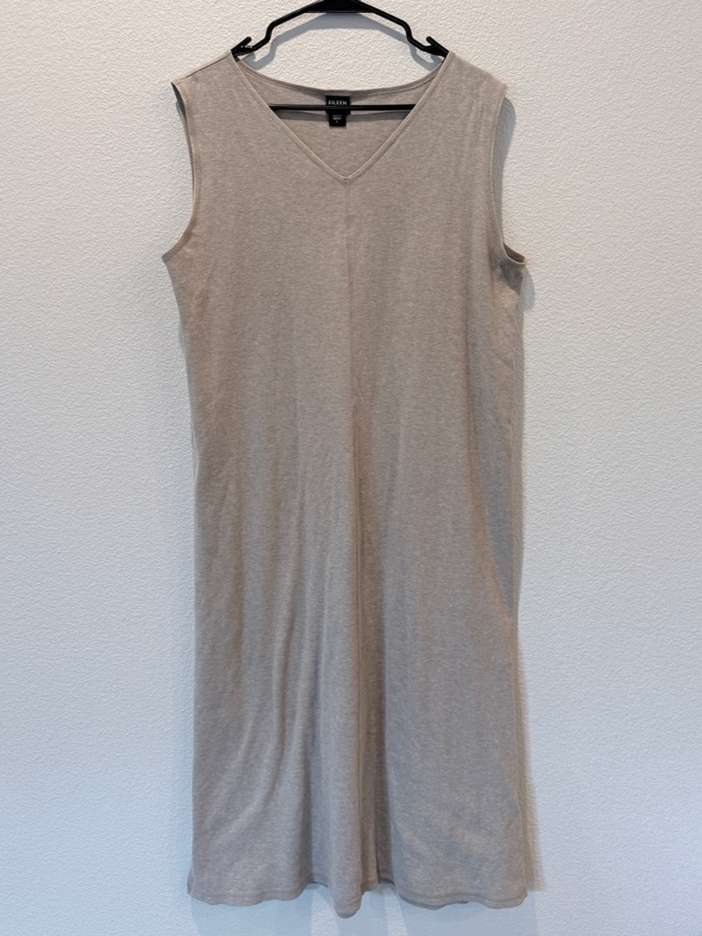Eileen Fisher Cotton Tank Dress L Minimalist Capsule Lagenlook Normcore Midi